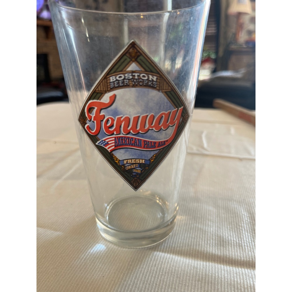 Boston Beer Works Fenway American Pale Ale Pint Glass Clear Brewery Barware 16oz